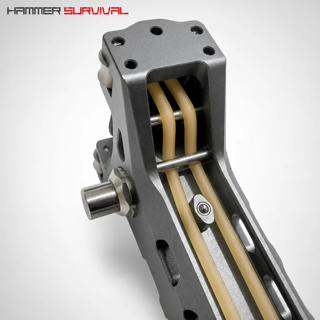 Professional Suitable All-metal Slide Machine Rapid-fire Loading Hunting Semi Automatic Slingshot with Magazine - 6